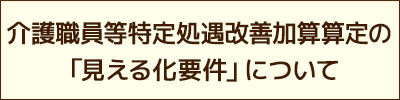 介護職員等特定処遇改善加算算定の「見える化要件」について